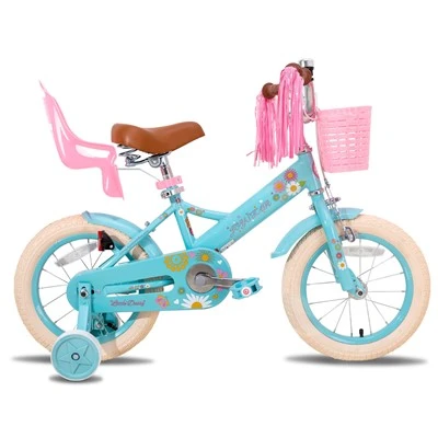 Joykie Pink White Children Bike 14/12/16 Inch Girls Kids Bike għal 3 sa 8 snin Tifla bi Stabilizzaturi